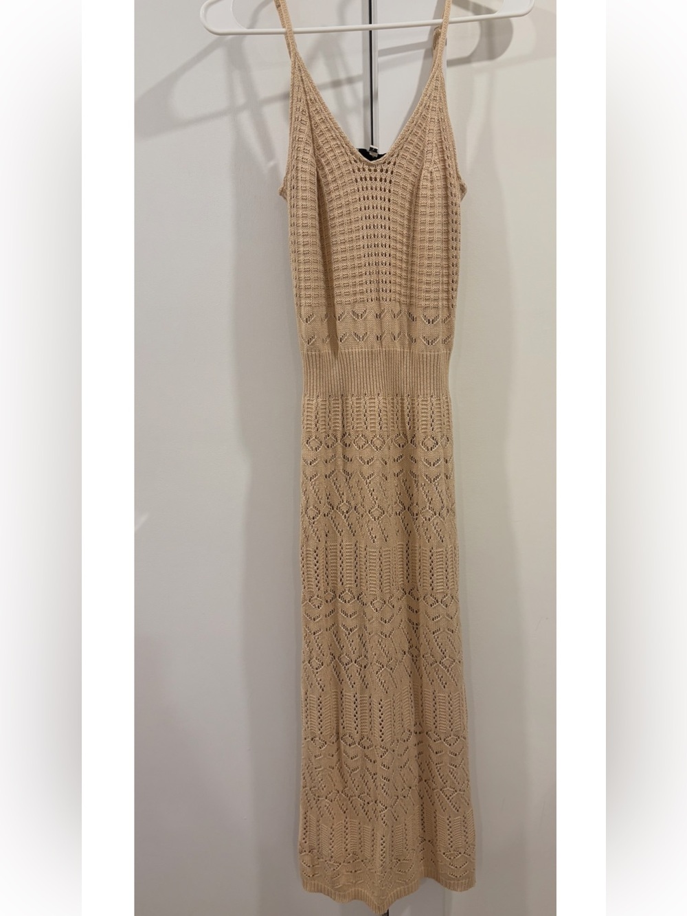 Sleeveless Knit Maxi Dress in Beige